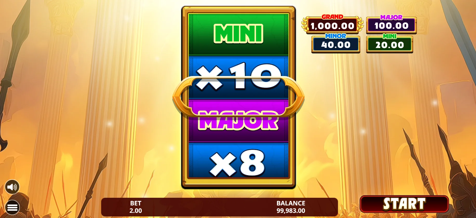 Law of Athena - стартиране на Treasure Bonus с колело на наградите